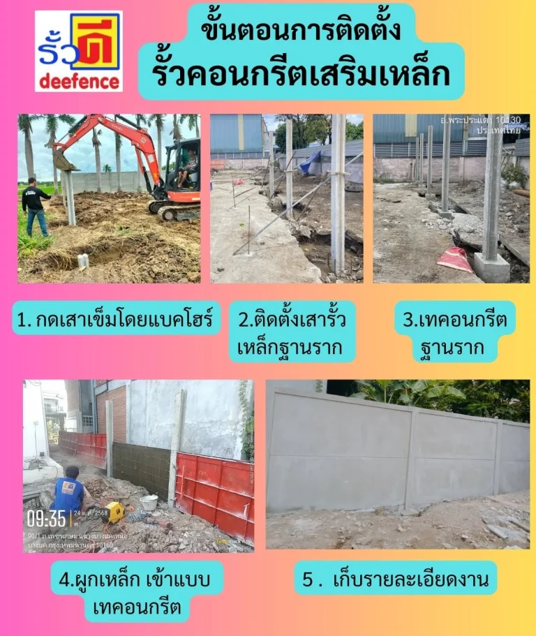 ขั้นตอนก่อสร้างรั้วค ส ล